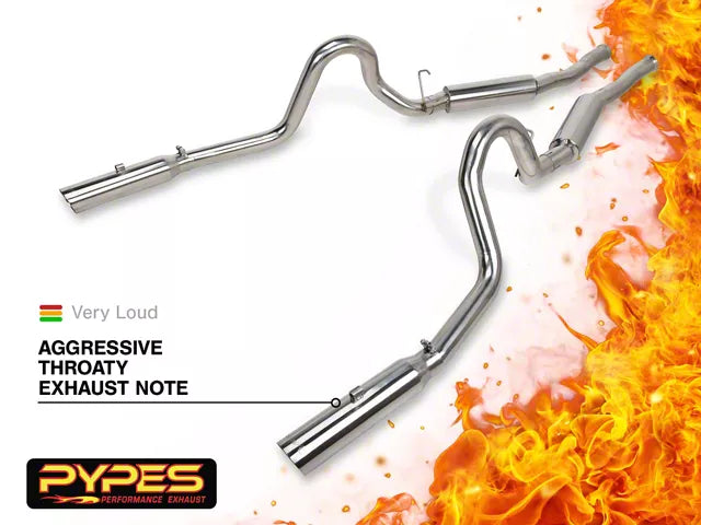Pypes Pype-Bomb Cat-Back Exhaust System with Polished Tips (1986 Mustang GT; 86-93 Mustang LX; 94-04 Mustang GT, Bullitt, Mach 1)